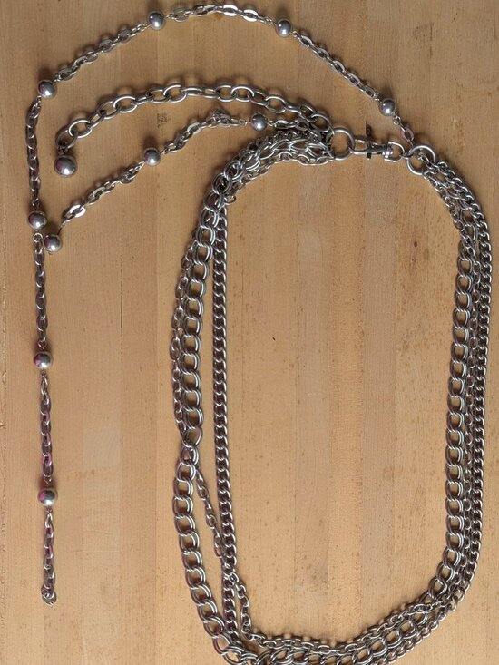 Vintage Multi-Layer Pavé & Curb Chain Statement Belt main image 5